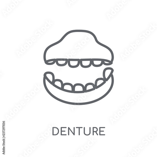 Denture linear icon. Modern outline Denture logo concept on white background from Dentist collection