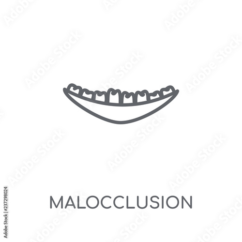 Malocclusion linear icon. Modern outline Malocclusion logo concept on white background from Dentist collection
