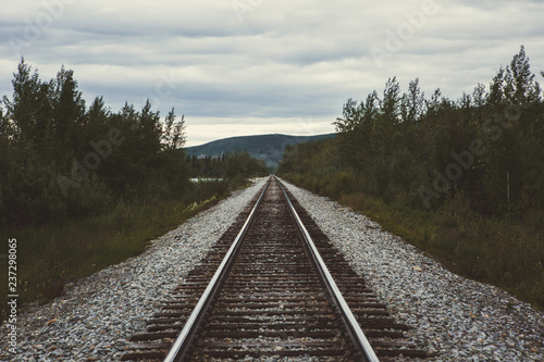 Weathered Railroad Tracks in Remote Alaska  photo