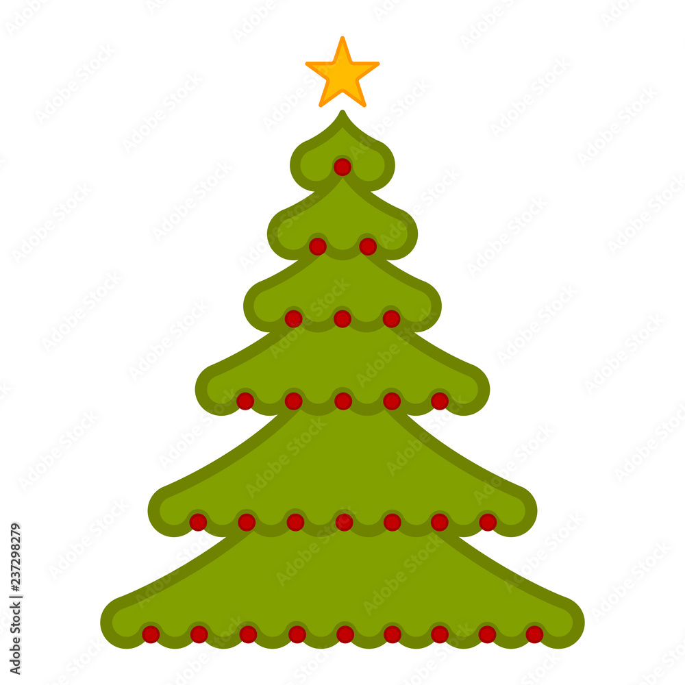 Obraz premium Isolated abstract christmas tree. Vector illustration design
