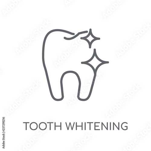 Tooth whitening linear icon. Modern outline Tooth whitening logo concept on white background from Dentist collection