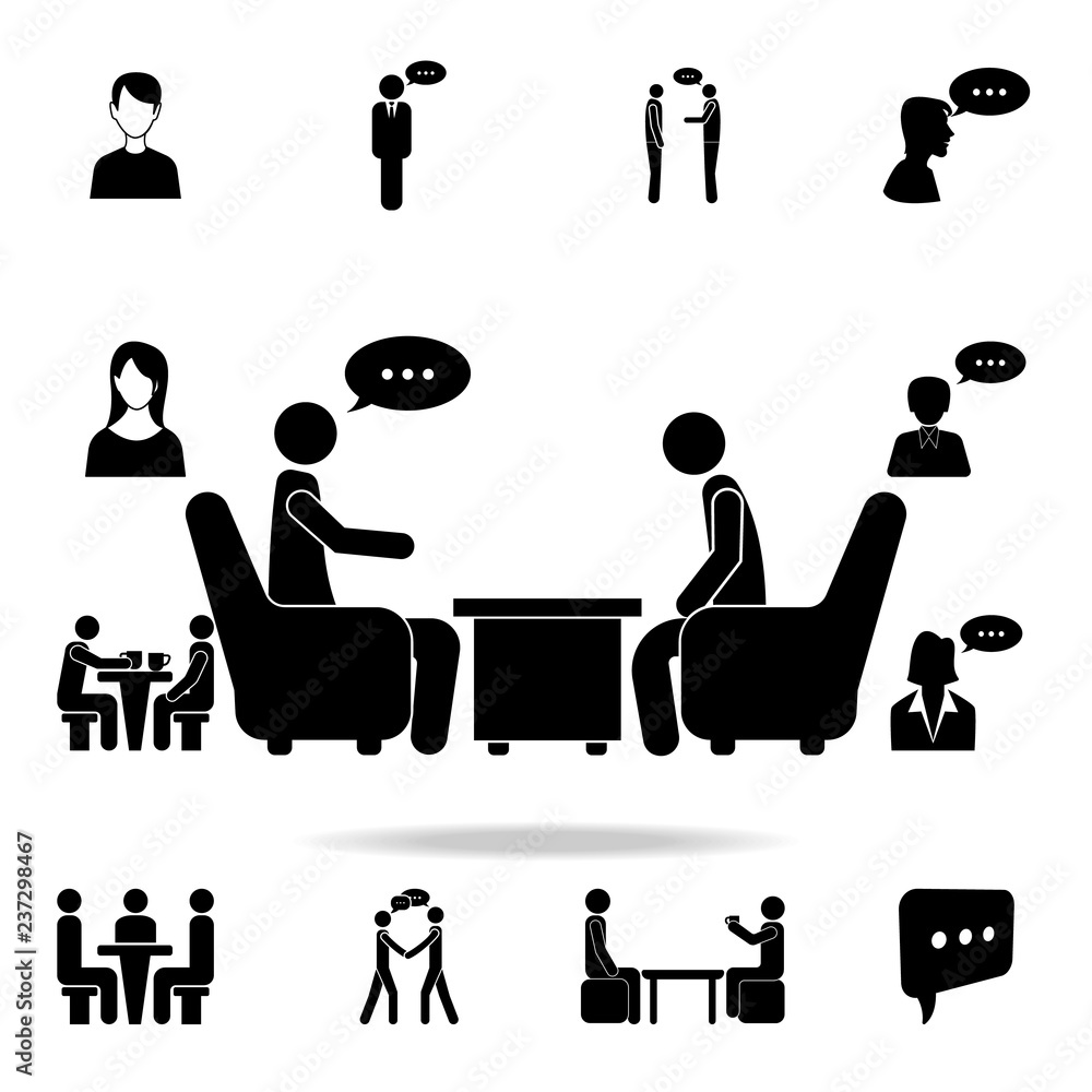 business meeting at the table icon. Detailed set of conversation icons. Premium graphic design. One of the collection icons for websites, web design, mobile app