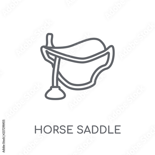 Horse saddle linear icon. Modern outline Horse saddle logo concept on white background from Desert collection