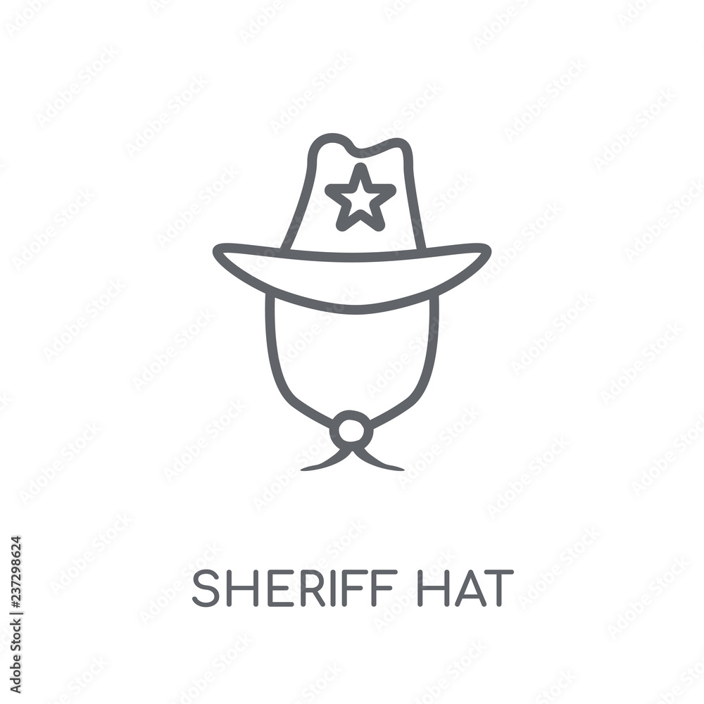 Sheriff Hat linear icon. Modern outline Sheriff Hat logo concept on white background from Desert