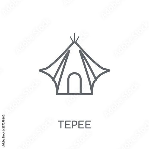 Tepee linear icon. Modern outline Tepee logo concept on white background from Desert collection