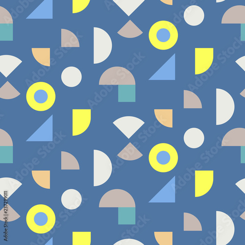 Color blocks seamless vector pattern. Blue and yellow abstract geometry colors. photo