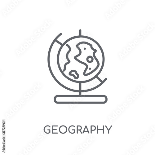 Geography linear icon. Modern outline Geography logo concept on white background from E-learning and education collection