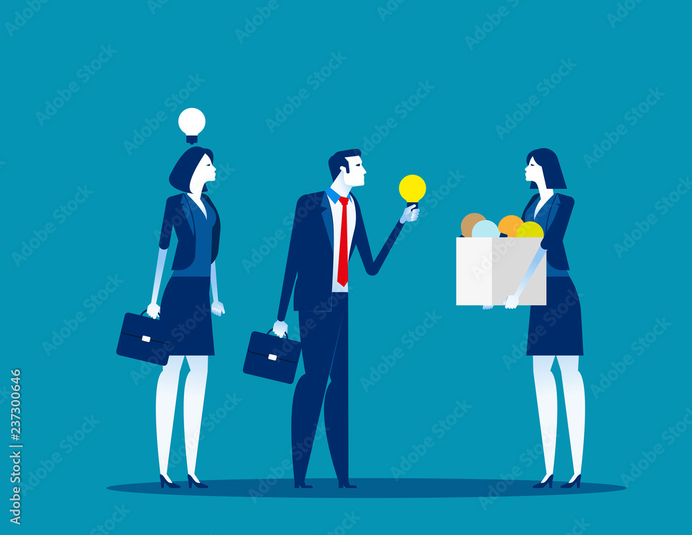 Team with Brainstorm and share ideas. Concept business vector, Creative, Giving, Share. Team with Brainstorm and share ideas. Concept business vector, Creative, Giving, Share.