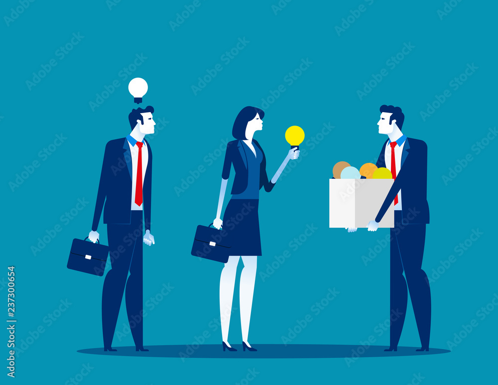 Team with Brainstorm and share ideas. Concept business vector, Creative, Giving, Share. Team with Brainstorm and share ideas. Concept business vector, Creative, Giving, Share.