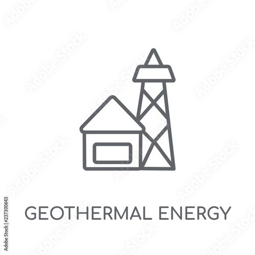 Geothermal Energy linear icon. Modern outline Geothermal Energy logo concept on white background from Ecology collection