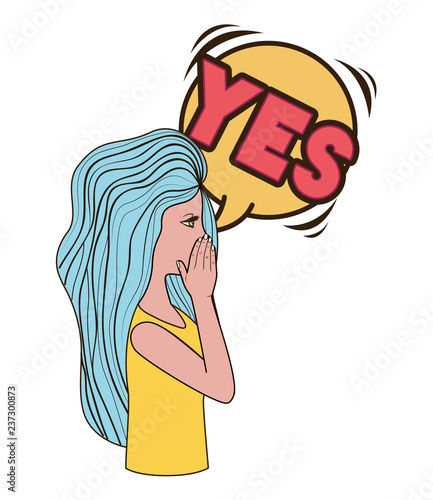 woman saying yes avatar character