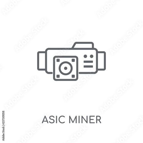 asic miner linear icon. Modern outline asic miner logo concept on white background from Electronic Devices collection