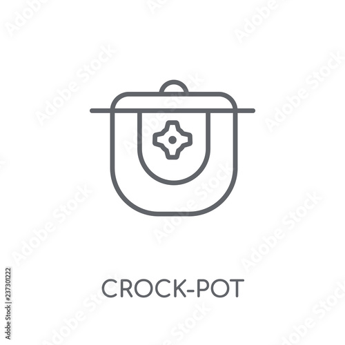 crock-pot linear icon. Modern outline crock-pot logo concept on white background from Electronic Devices collection
