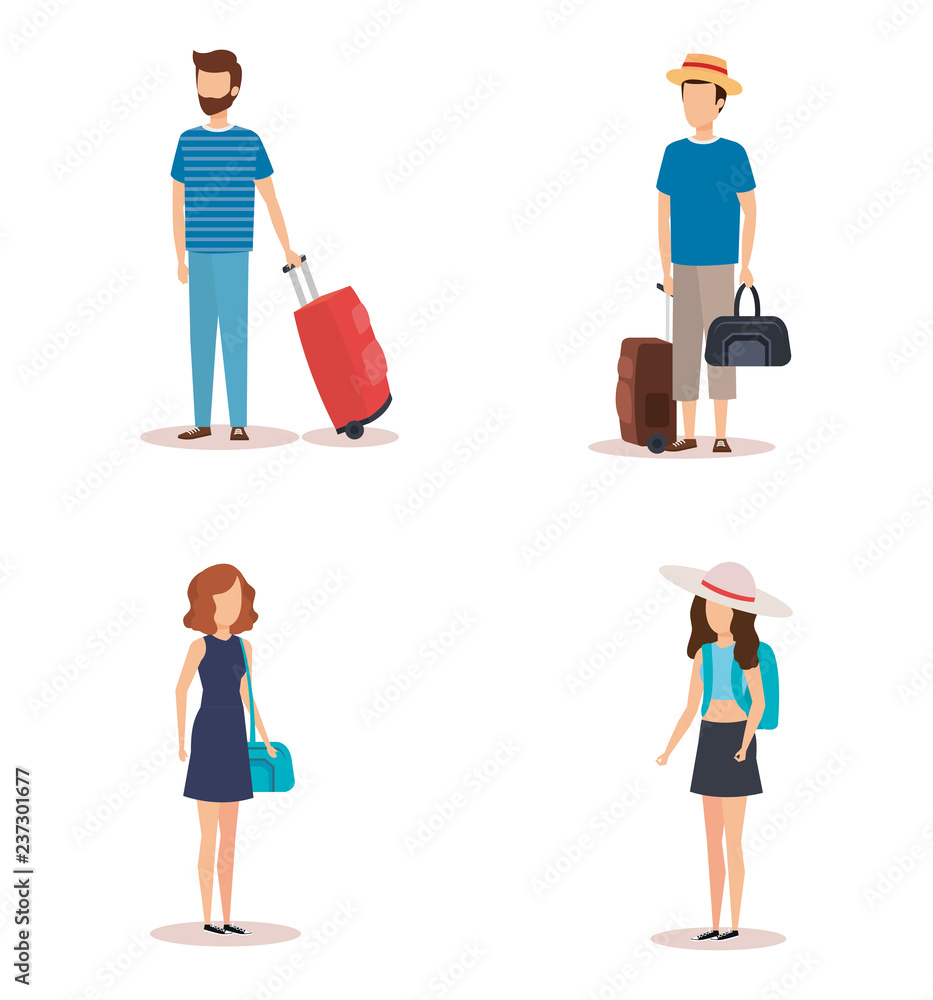 Isolated travel people design