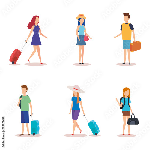 Isolated travel people design