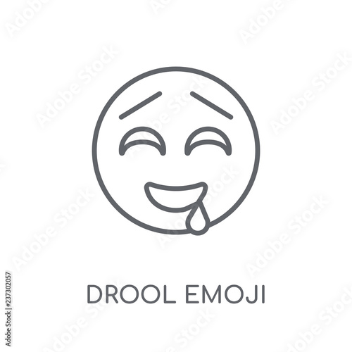 Drool emoji linear icon. Modern outline Drool emoji logo concept on white background from Emoji collection