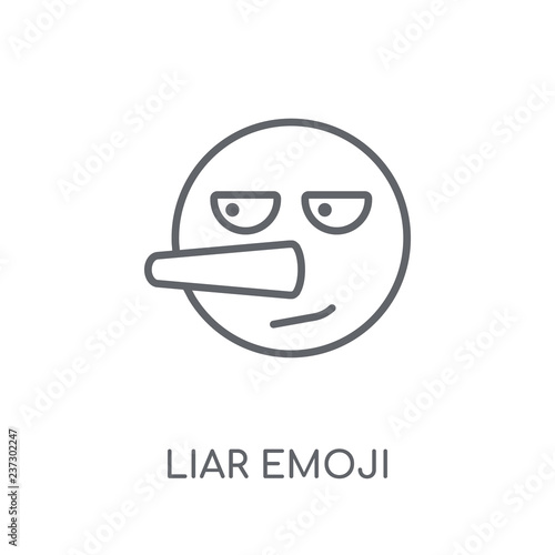 Liar emoji linear icon. Modern outline Liar emoji logo concept on white background from Emoji collection