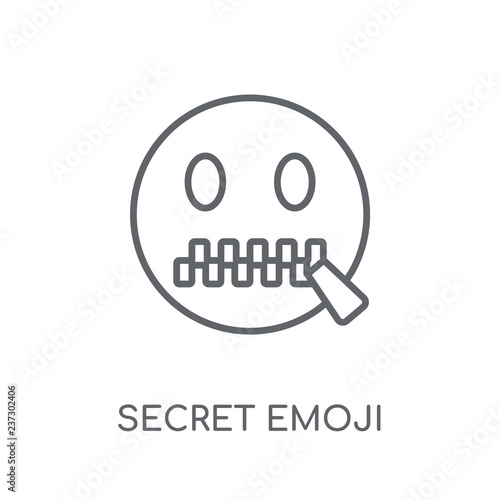 Secret emoji linear icon. Modern outline Secret emoji logo concept on white background from Emoji collection