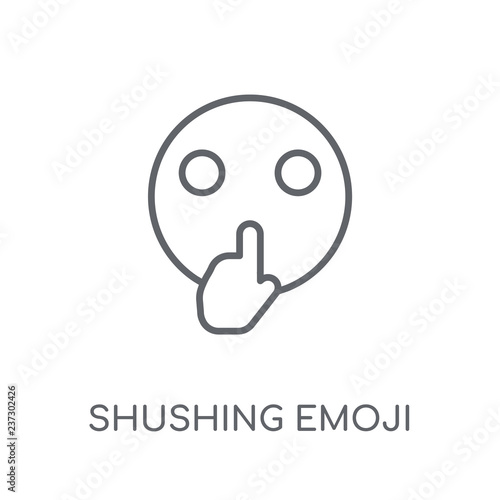 Shushing emoji linear icon. Modern outline Shushing emoji logo concept on white background from Emoji collection