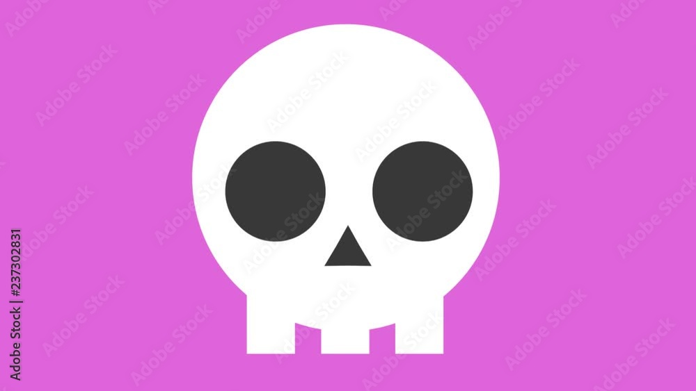 Flat 2d skull icon animation pink Flat 2d skull icon animation pink