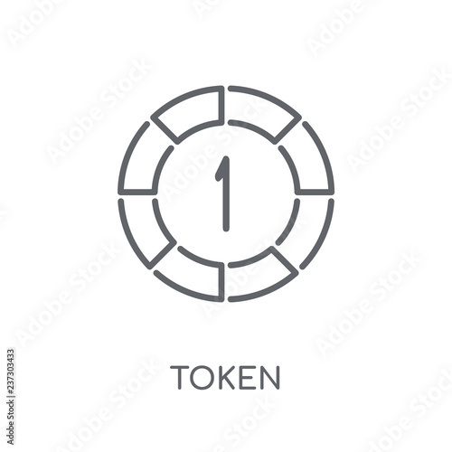 Token linear icon. Modern outline Token logo concept on white background from Entertainment and Arcade collection