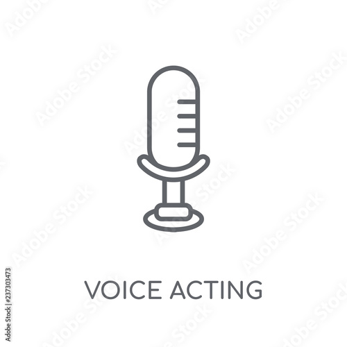 voice acting linear icon. Modern outline voice acting logo concept on white background from Entertainment and Arcade collection
