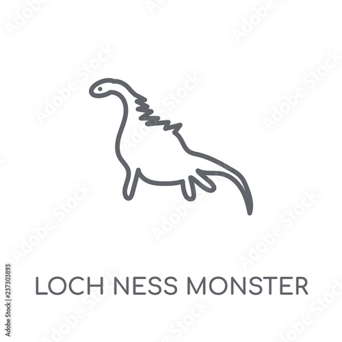 Loch ness monster linear icon. Modern outline Loch ness monster logo concept on white background from Fairy Tale collection