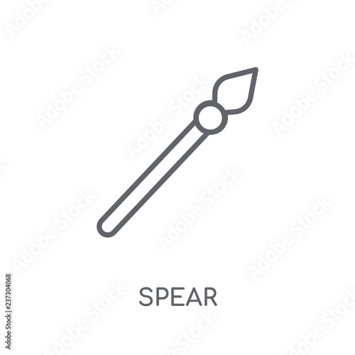 Spear linear icon. Modern outline Spear logo concept on white background from Fairy Tale collection photo