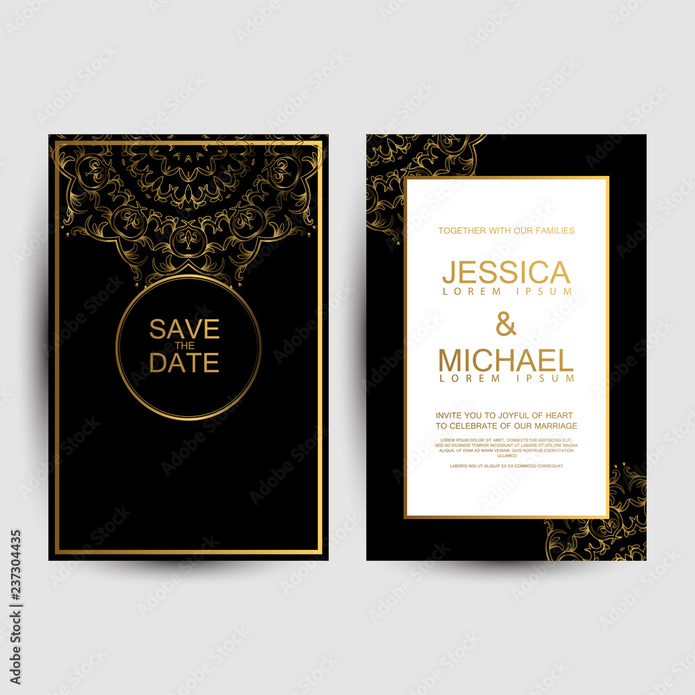 Luxury wedding invitation cards
