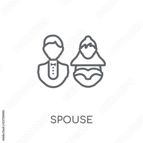 spouse linear icon. Modern outline spouse logo concept on white background from Family Relations collection