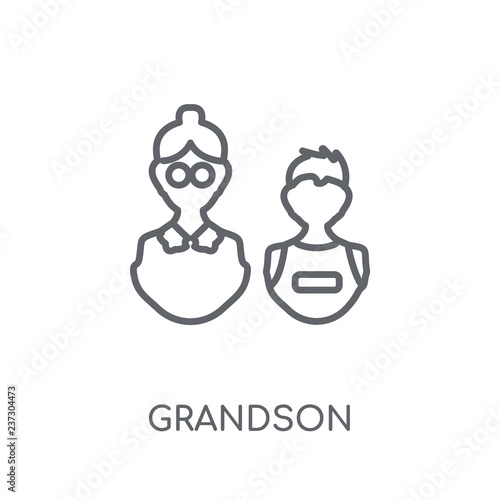 grandson linear icon. Modern outline grandson logo concept on white background from Family Relations collection