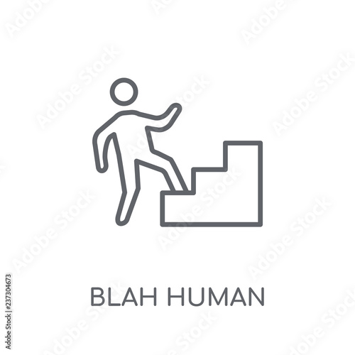 blah human linear icon. Modern outline blah human logo concept on white background from Feelings collection