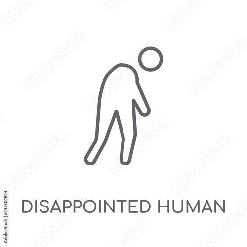 disappointed human linear icon. Modern outline disappointed human logo concept on white background from Feelings collection