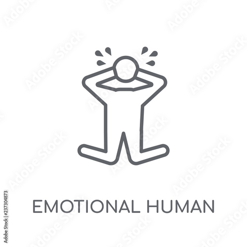 emotional human linear icon. Modern outline emotional human logo concept on white background from Feelings collection