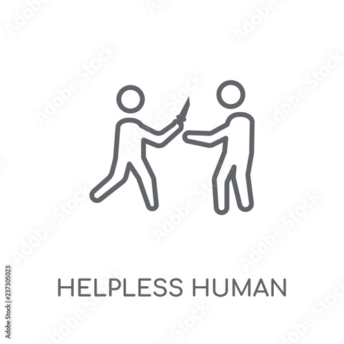 helpless human linear icon. Modern outline helpless human logo concept on white background from Feelings collection