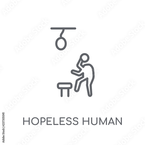 hopeless human linear icon. Modern outline hopeless human logo concept on white background from Feelings collection