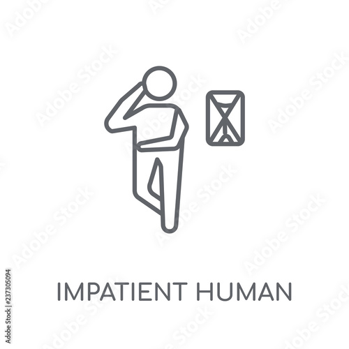 impatient human linear icon. Modern outline impatient human logo concept on white background from Feelings collection