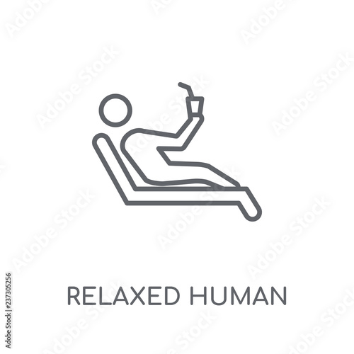 relaxed human linear icon. Modern outline relaxed human logo concept on white background from Feelings collection