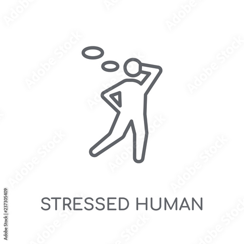 stressed human linear icon. Modern outline stressed human logo concept on white background from Feelings collection