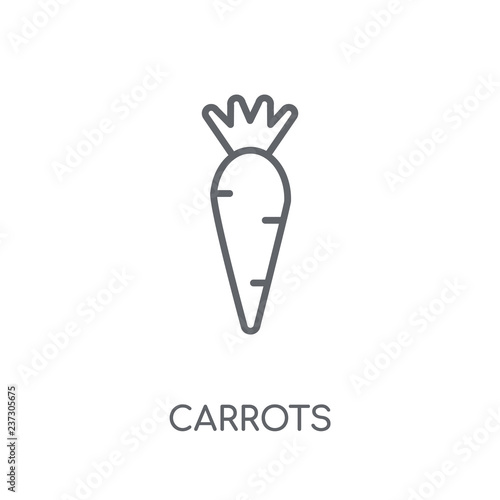 Carrots linear icon. Modern outline Carrots logo concept on white background from Fruits and vegetables collection