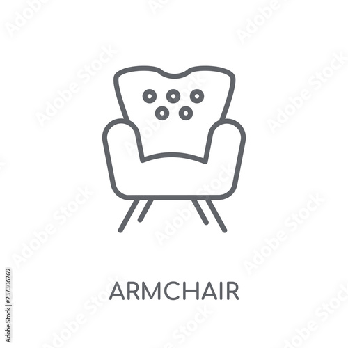 Armchair linear icon. Modern outline Armchair logo concept on white background from Furniture and Household collection