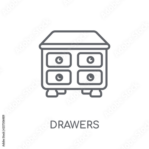 Drawers linear icon. Modern outline Drawers logo concept on white background from Furniture and Household collection