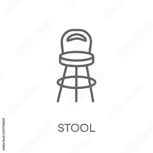 Stool linear icon. Modern outline Stool logo concept on white background from Furniture and Household collection