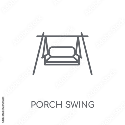 porch swing linear icon. Modern outline porch swing logo concept on white background from Furniture and Household collection
