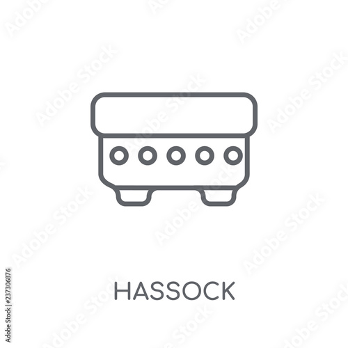 hassock linear icon. Modern outline hassock logo concept on white background from Furniture and Household collection