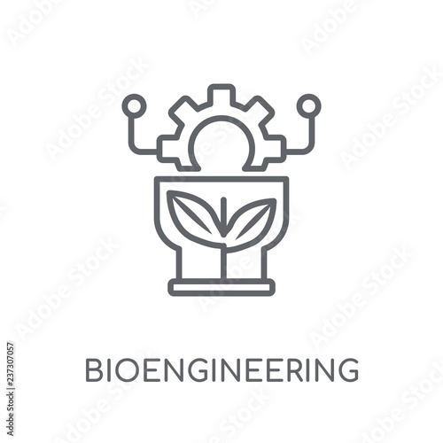 bioengineering linear icon. Modern outline bioengineering logo concept on white background from General collection