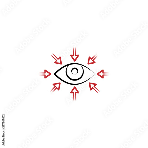 Motivation, vision, eye, arrows 2 colored line icon. Simple colored hand drawn element of illustration. vision, eye, arrows outline symbol design from motivation set