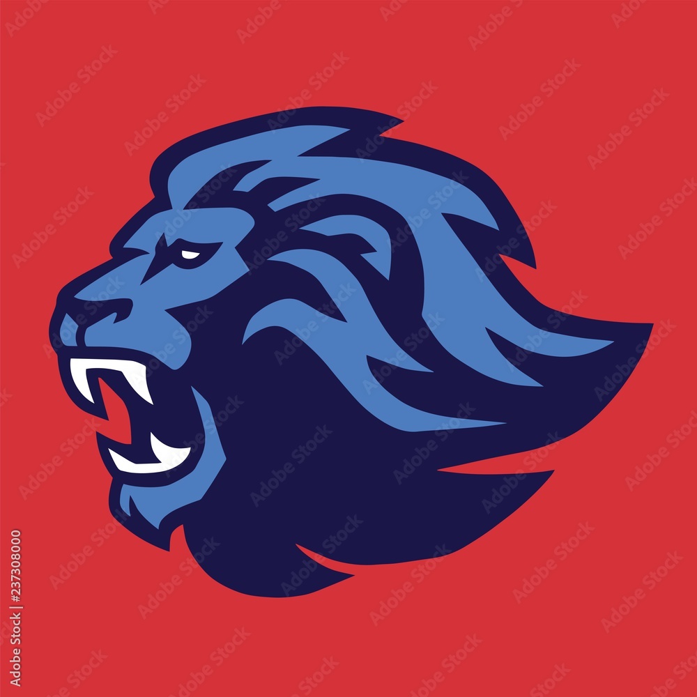 Wild Lion Angry Head Vector Logo 