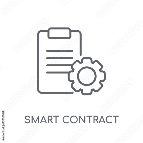 smart contract linear icon. Modern outline smart contract logo concept on white background from General collection