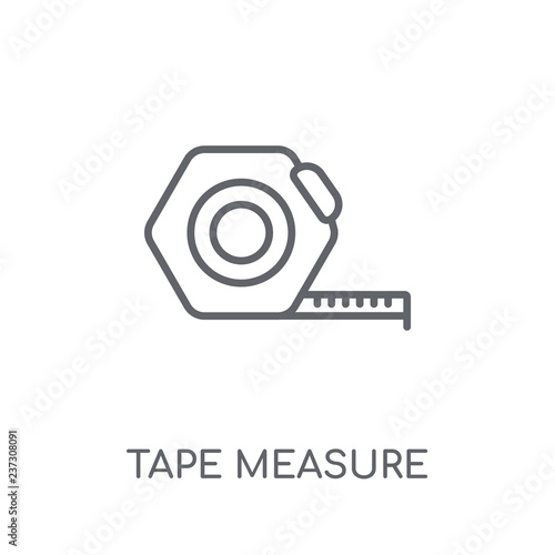 tape measure linear icon. Modern outline tape measure logo concept on white background from General collection